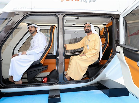 Mohammed bin Rashid reviews Sky Pod models